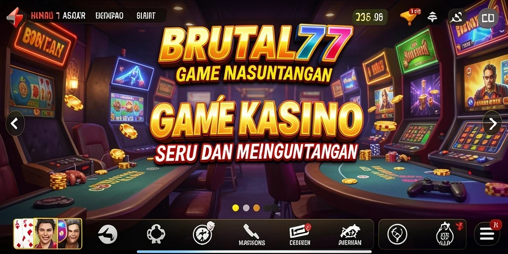 Tampilan gameplay seru dan menarik di BRUTAL77.