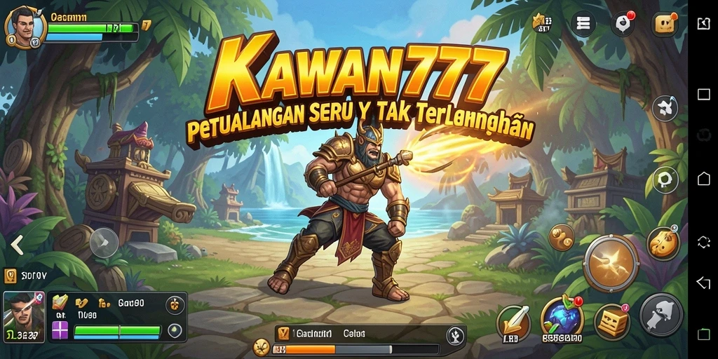 Screenshot KAWAN777 yang menunjukkan karakter dalam aksi petualangan.