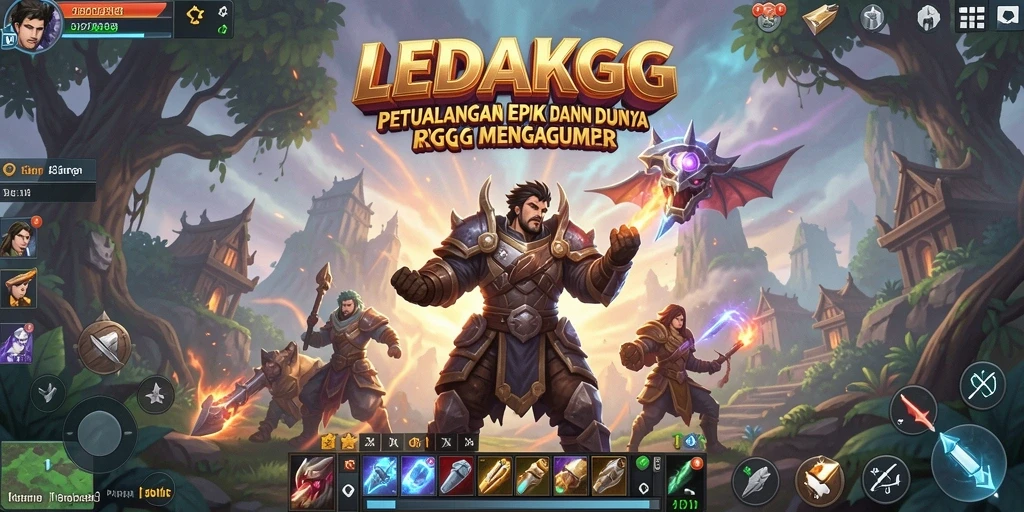 Tampilan gameplay RPG yang epik dari LEDAKGG dengan aksi yang mendebarkan.