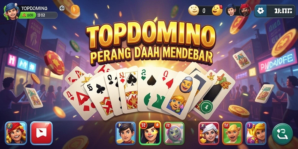 Tangkapan layar utama dari gameplay penuh aksi TOPDOMINO.